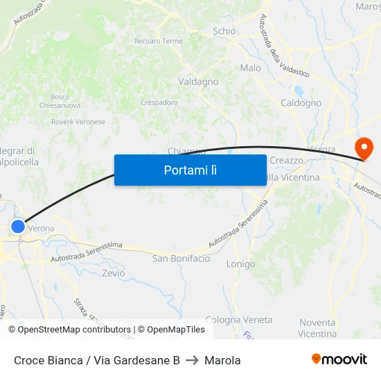 Croce Bianca / Via Gardesane B to Marola map