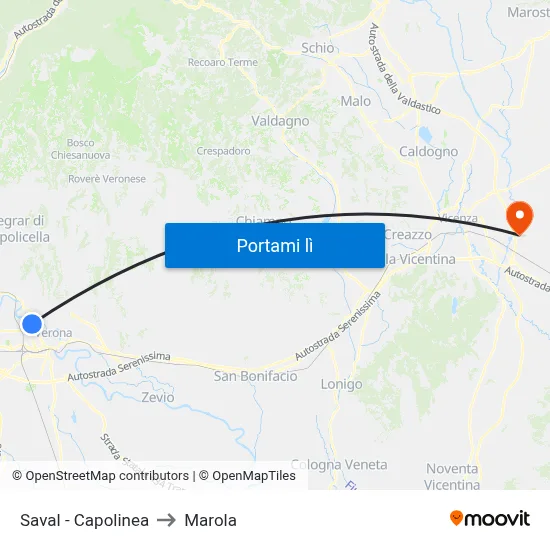 Saval - Capolinea to Marola map
