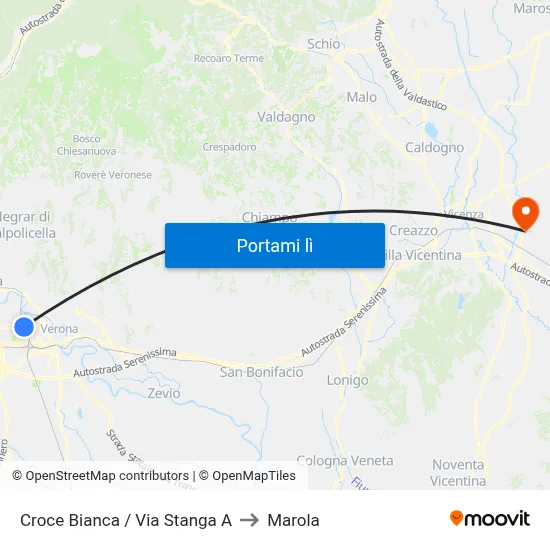 Croce Bianca / Via Stanga A to Marola map