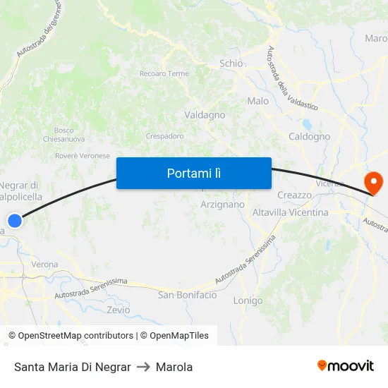 Santa Maria Di Negrar to Marola map