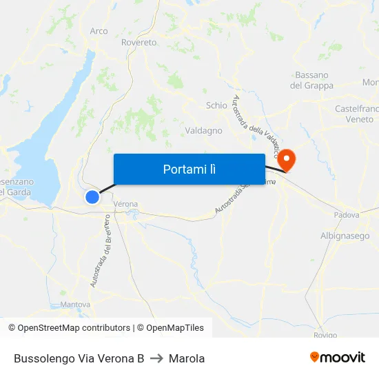 Bussolengo Via Verona B to Marola map