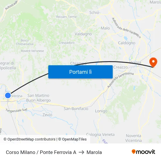 Corso Milano / Ponte Ferrovia A to Marola map