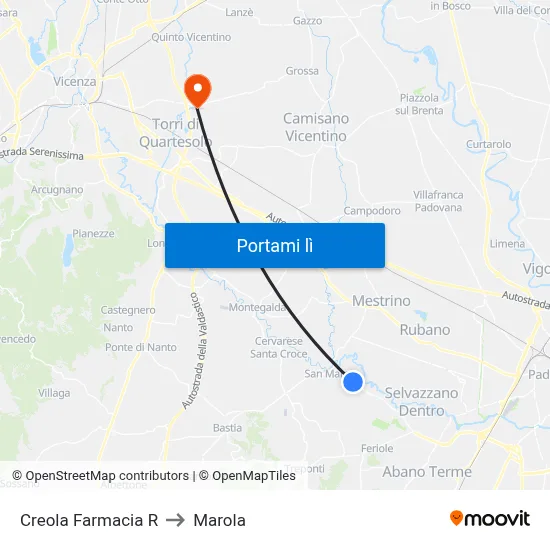 Creola Farmacia R to Marola map