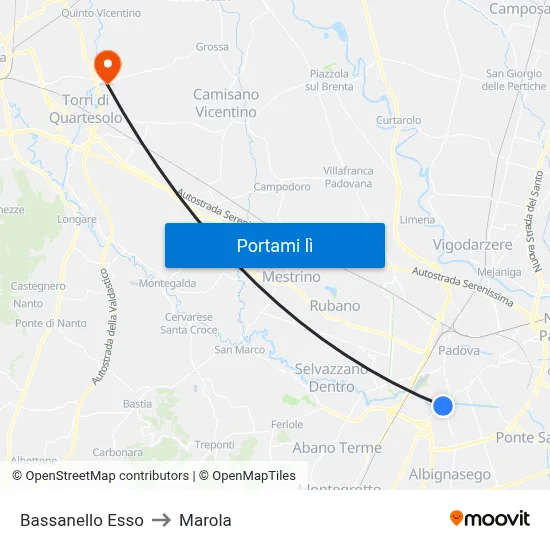 Bassanello Esso to Marola map