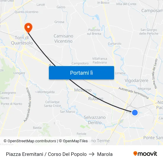 Piazza Eremitani / Corso Del Popolo to Marola map