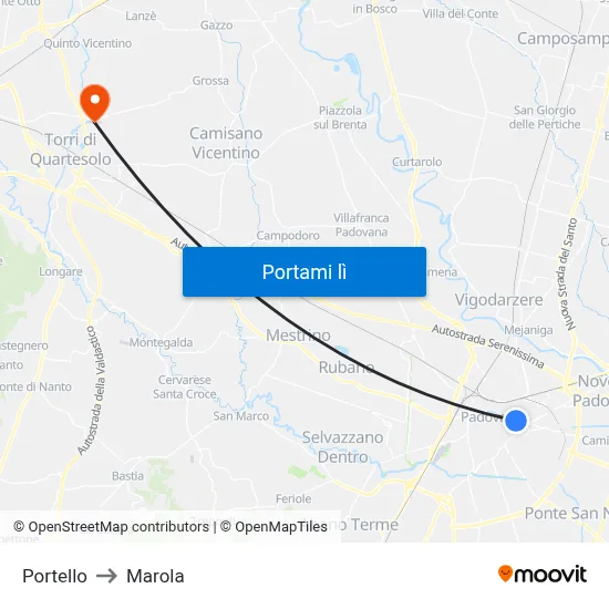 Portello to Marola map