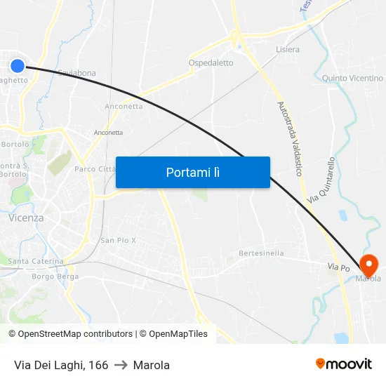 Via Dei Laghi, 166 to Marola map