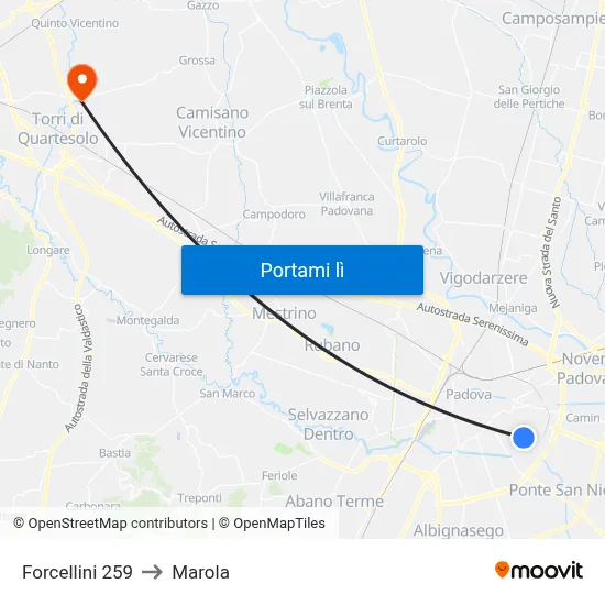 Forcellini 259 to Marola map