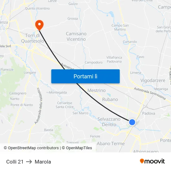 Colli 21 to Marola map