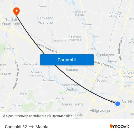Garibaldi 52 to Marola map