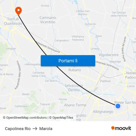 Capolinea Rio to Marola map