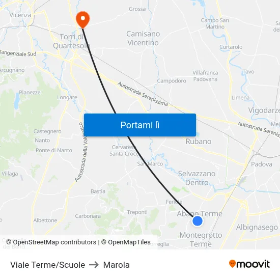 Viale Terme/Scuole to Marola map