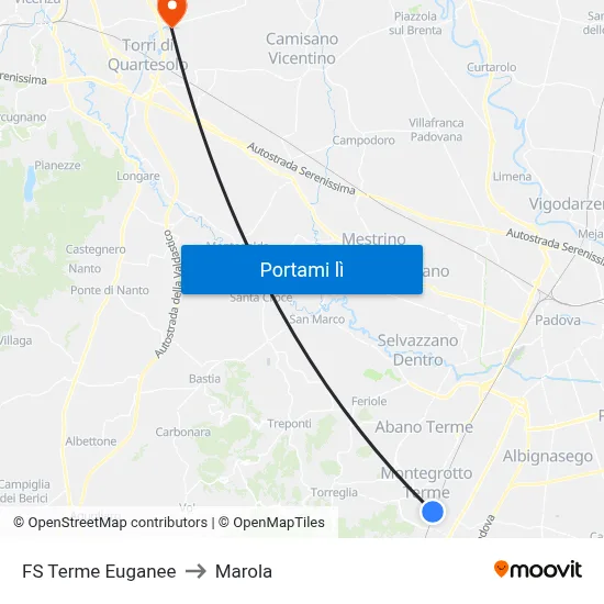 FS Terme Euganee to Marola map