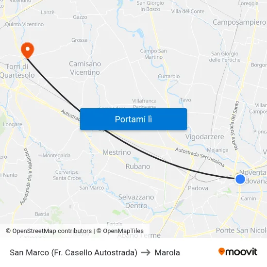 San Marco (Fr. Casello Autostrada) to Marola map