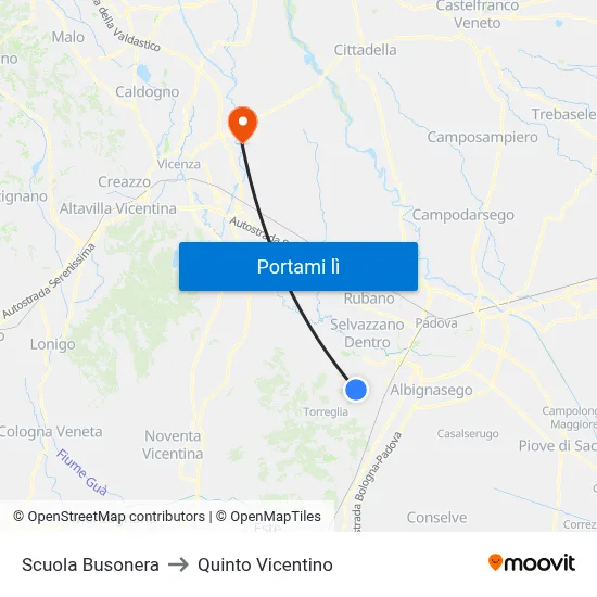 Scuola Busonera to Quinto Vicentino map