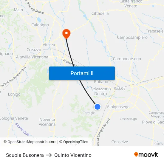 Scuola Busonera to Quinto Vicentino map