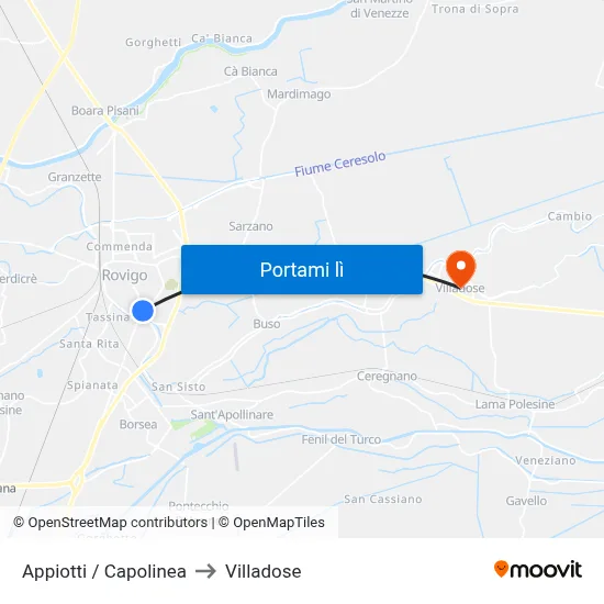Appiotti / Capolinea to Villadose map