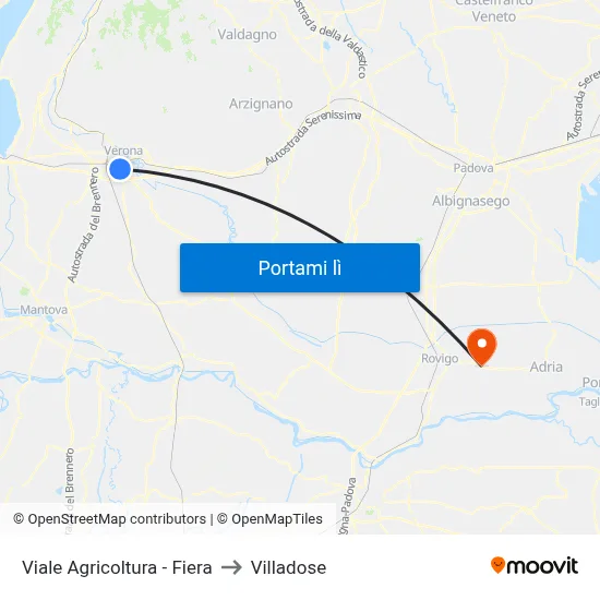 Viale Agricoltura - Fiera to Villadose map