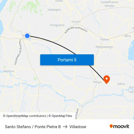 Santo Stefano / Ponte Pietra B to Villadose map