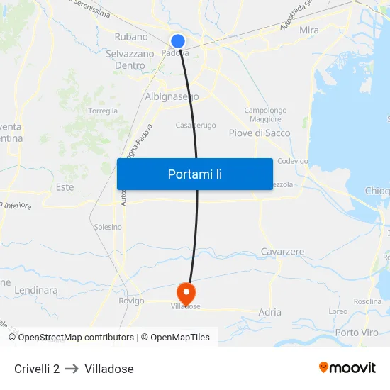 Crivelli 2 to Villadose map