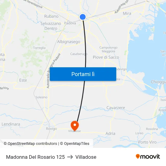 Madonna Del Rosario 125 to Villadose map