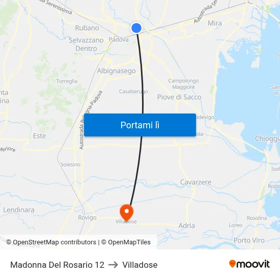 Madonna Del Rosario 12 to Villadose map