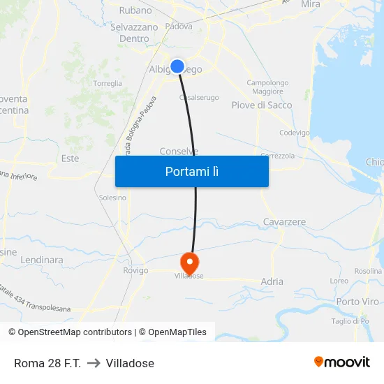 Roma 28  F.T. to Villadose map