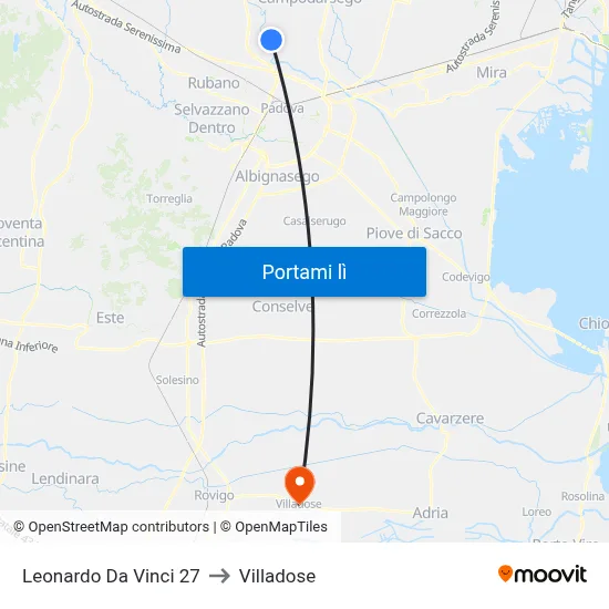 Leonardo Da Vinci 27 to Villadose map