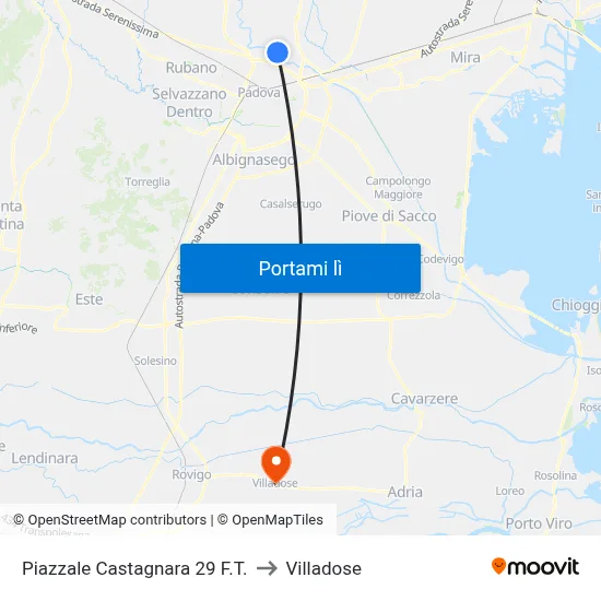 Piazzale Castagnara 29  F.T. to Villadose map