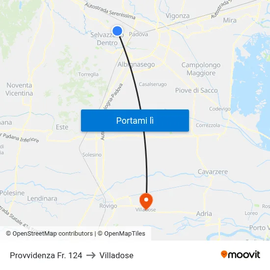 Provvidenza Fr. 124 to Villadose map