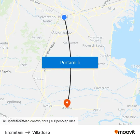 Eremitani to Villadose map