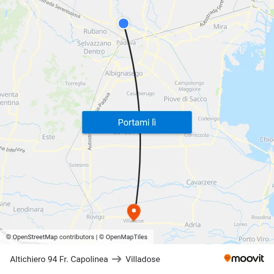 Altichiero 94 Fr. Capolinea to Villadose map