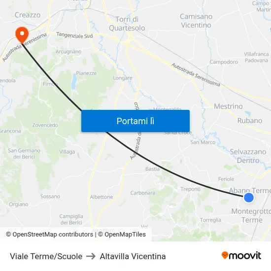Viale Terme/Scuole to Altavilla Vicentina map
