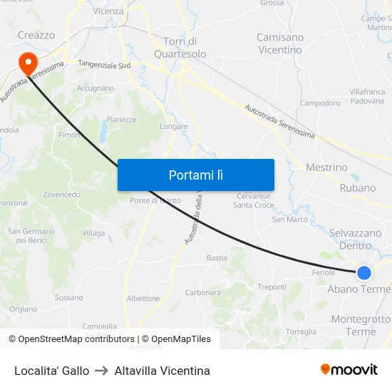 Localita' Gallo to Altavilla Vicentina map