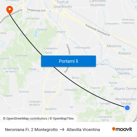 Neroniana Fr. 2 Montegrotto to Altavilla Vicentina map