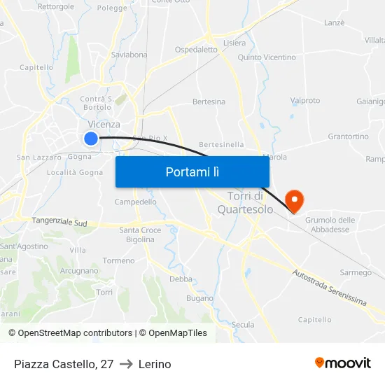 Piazza Castello, 27 to Lerino map