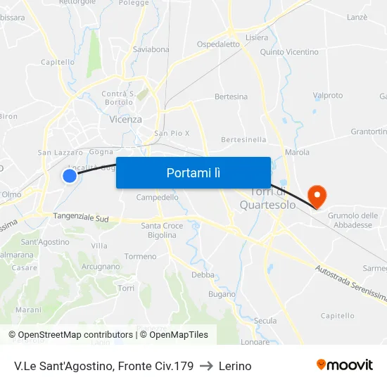 V.Le Sant'Agostino, Fronte Civ.179 to Lerino map