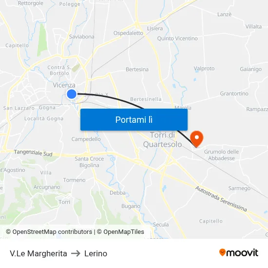 V.Le Margherita to Lerino map