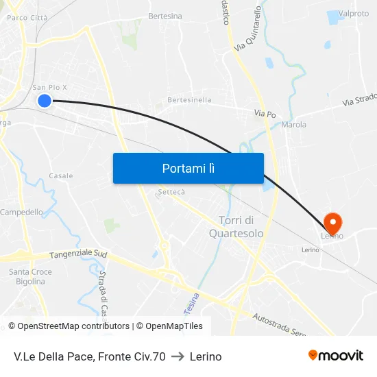 V.Le Della Pace, Fronte Civ.70 to Lerino map