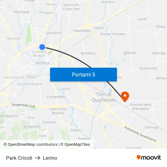 Park Cricoli to Lerino map