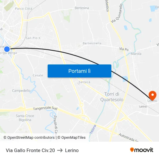 Via Gallo Fronte Civ.20 to Lerino map