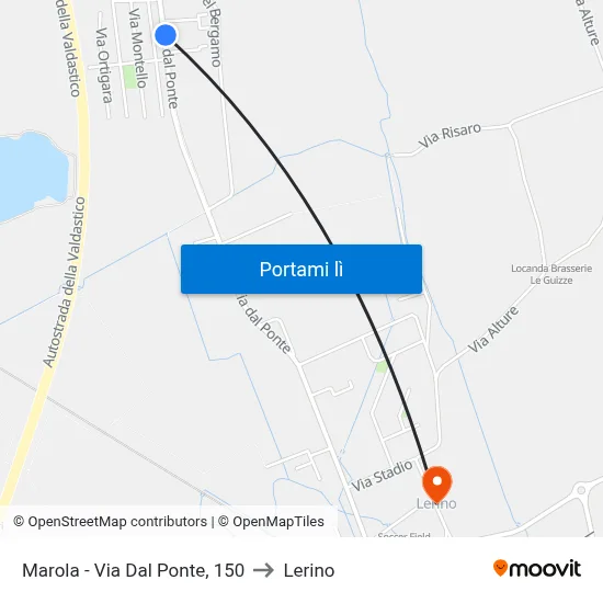 Marola - Via Dal Ponte, 150 to Lerino map