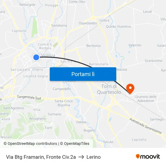 Via Btg Framarin, Fronte Civ.2a to Lerino map