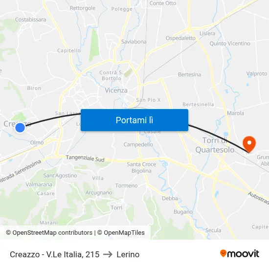 Creazzo - V.Le Italia, 215 to Lerino map