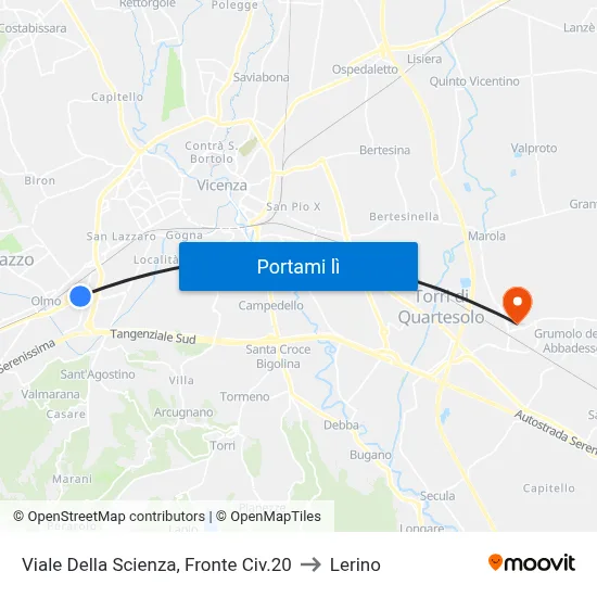 Viale Della Scienza, Fronte Civ.20 to Lerino map