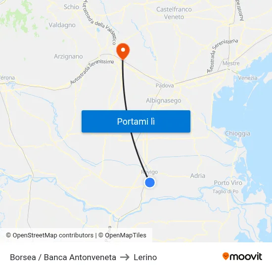 Borsea / Banca Antonveneta to Lerino map