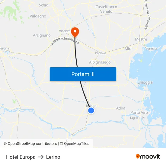 Hotel Europa to Lerino map