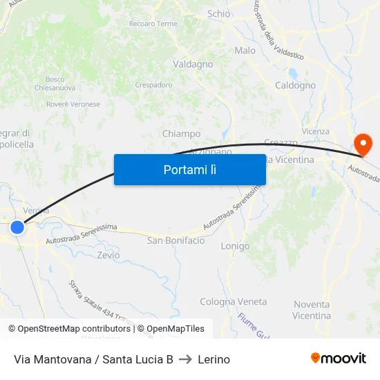 Via Mantovana / Santa Lucia B to Lerino map