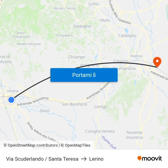 Via Scuderlando / Santa Teresa to Lerino map