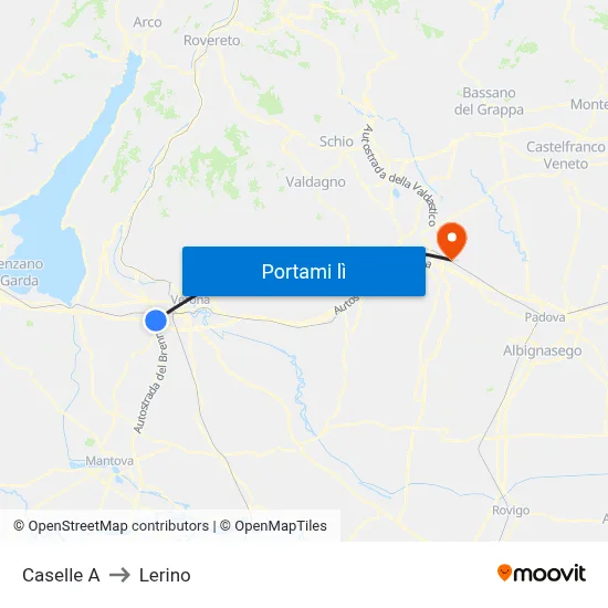 Caselle A to Lerino map
